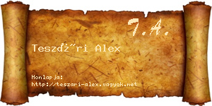 Teszári Alex névjegykártya